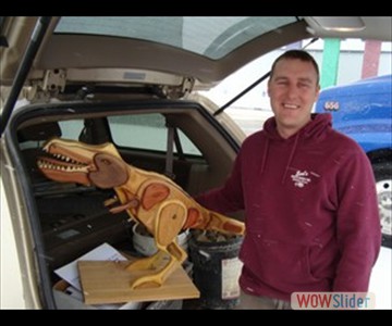 Wooden Dinosaur Auction Winner